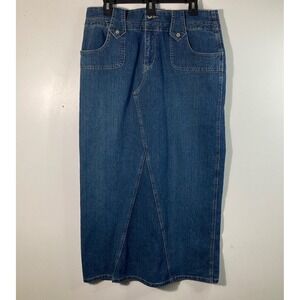 Carolina Blues Denim Maxi‎ Skirt Blue Jean A Line Long 34"